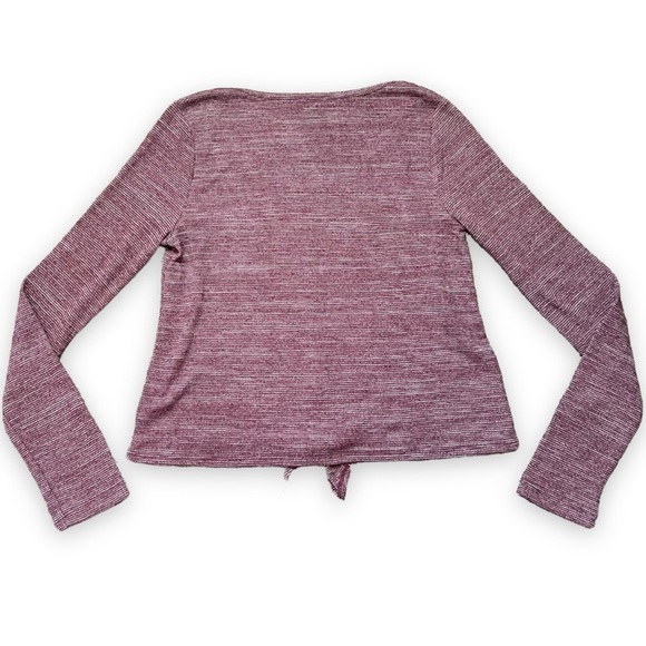 NWT Aero Long Sleeve Waffle Knit Tie Waist Top sz M - Picture 6 of 12